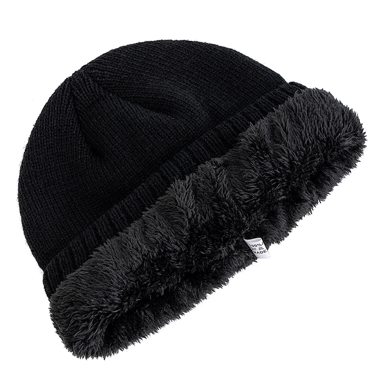 New Style Unisex Autumn/Winter Hats Plush Fur Lined Men Women Warm Beanie Cap Casual NY Printing Winter Ski Knitted Hats