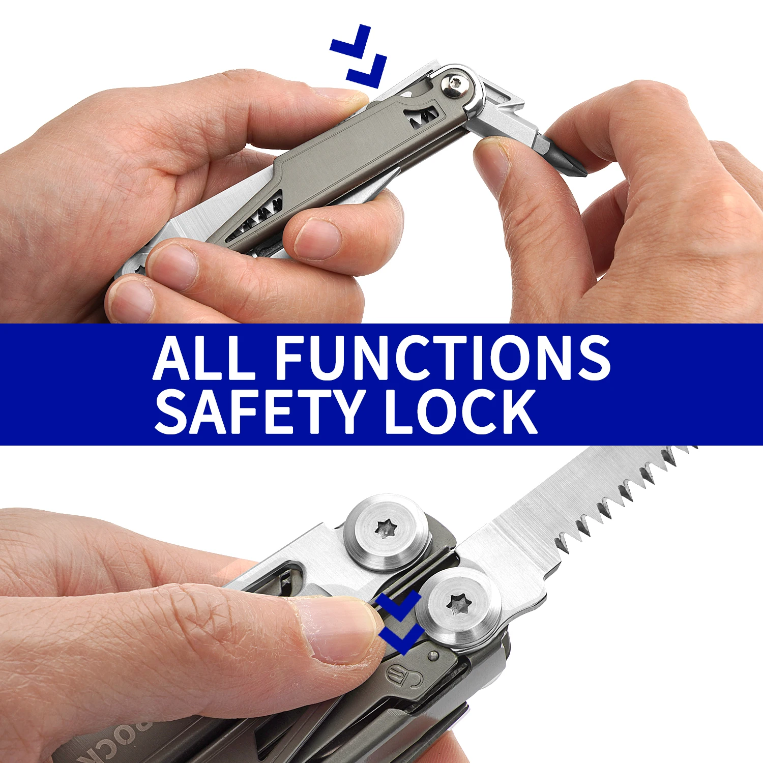 ROCKTOL Multitool,19-in-1 Multitool Pliers with Titanium-plated Handle, Safety Locking, Lightweight EDC Tool and Nylon Sheath fo 3