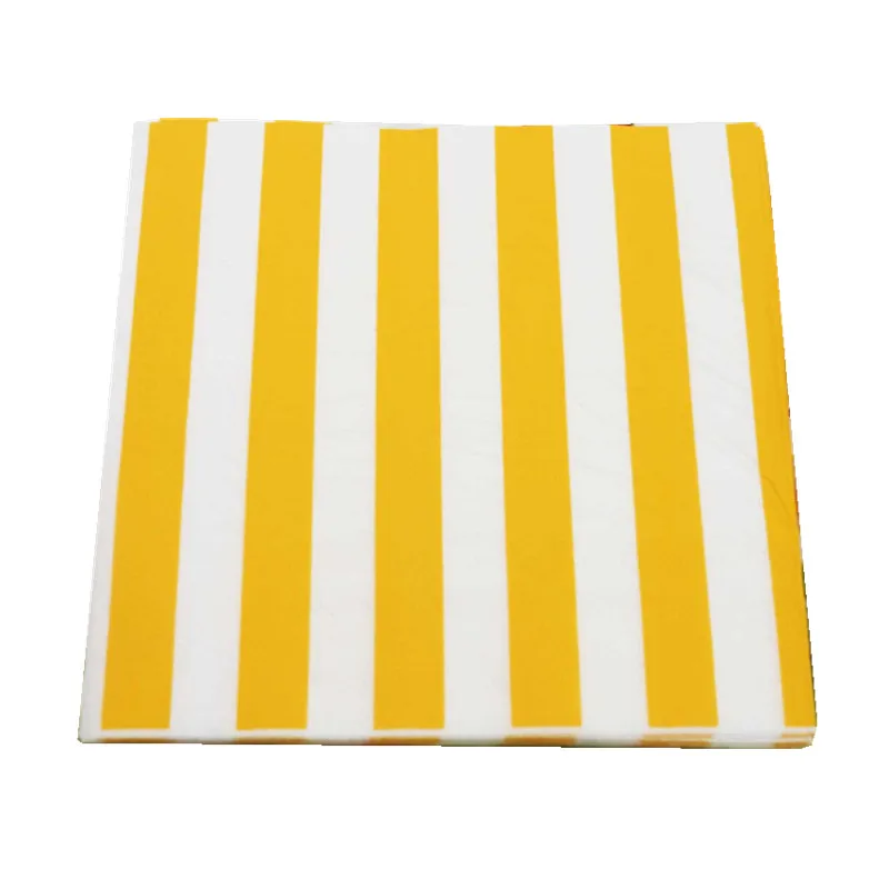 Disposable Tableware Paper Napkins 20Pcs/Pack 33x33cm Disposable Striped Color Printed Table Dinner Tissue Napkins Paper Home Party Decor