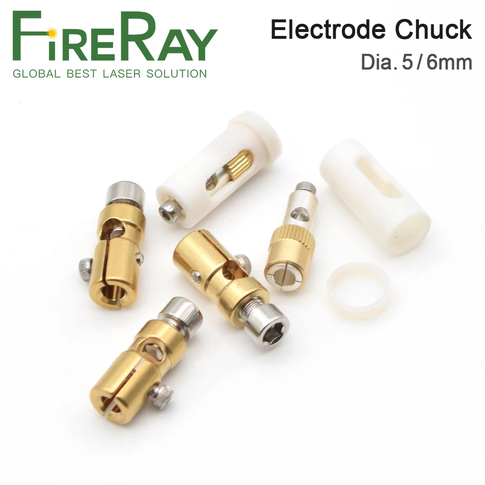 FireRay Brass Joint Inner Dia.5mm 6mm Electrode End Chuck For Xenon Krypton Lamp YAG Laser Welding Machine
