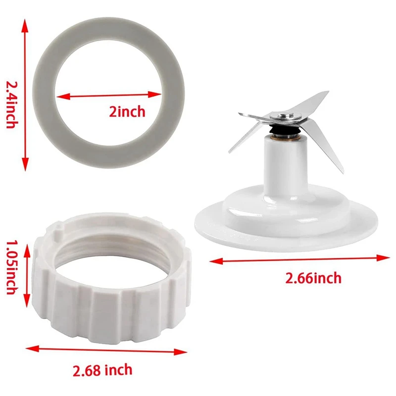 2X Blade Replacement Parts With Jar Base Cap And O-Ring Seal Gasket Accessories Kit For Hamilton Beach Blender Parts