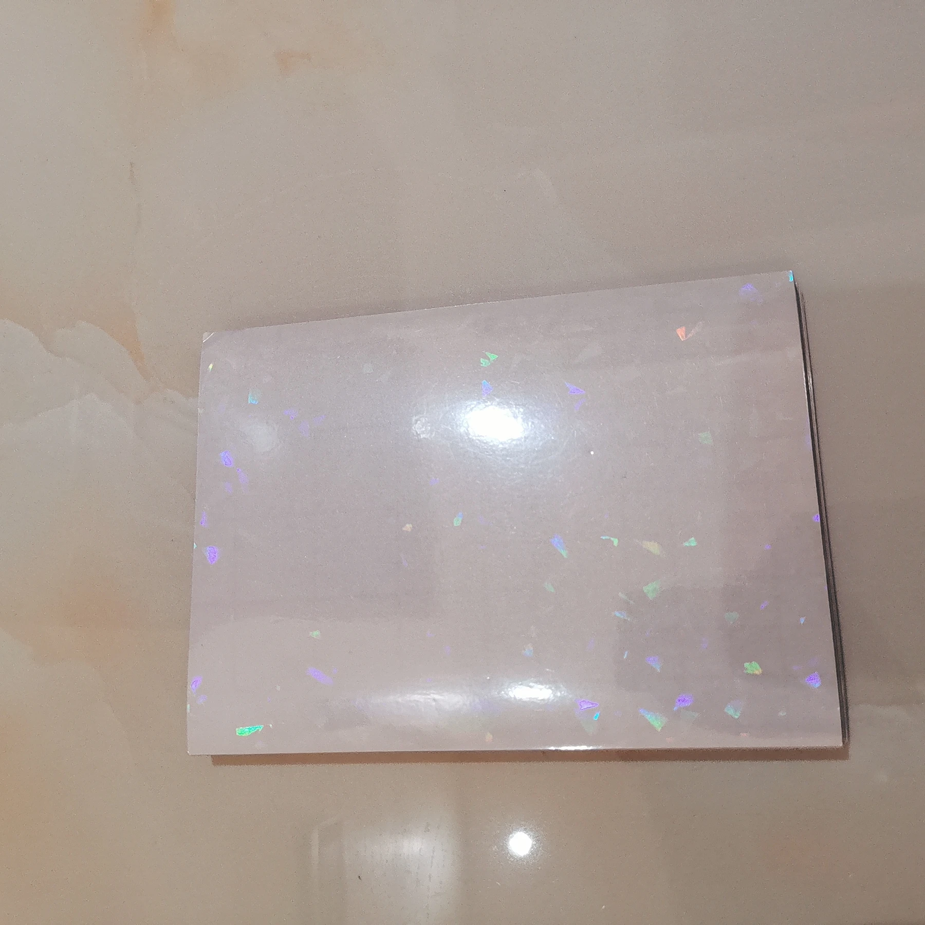 Transparen Plain 50 Sheets/ Bag Holographic Matched Adhesive Film Backside 150 X 105MM Cold Laminating On Photo DIY Package Card