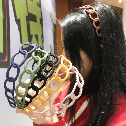 2024 New Fashion All-match Acrylic Sweet Circle Headband Hairbands for Women Girl Clamp Hair Accessorie Headwear Wholesale - Image 2
