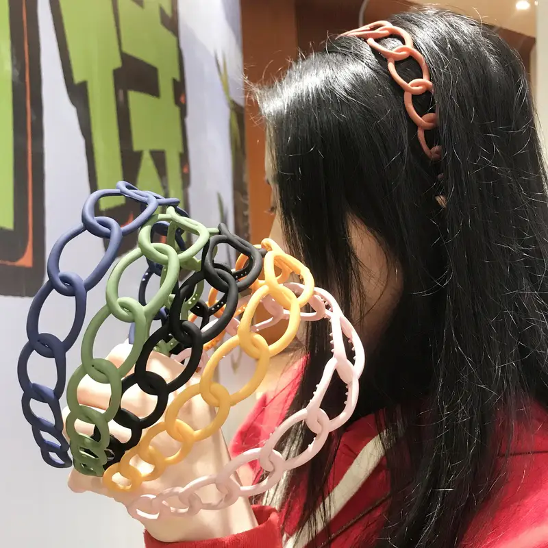 2024 New Fashion All-match Acrylic Sweet Circle Headband Hairbands for Women Girl Clamp Hair Accessorie Headwear Wholesale - Image 2