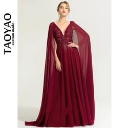New A-line Wedding Dress V-Neck Bride Dresses With Sequins Chiffon Lace Elegant And Pretty Women's Dresses Vestidos Para Mujer