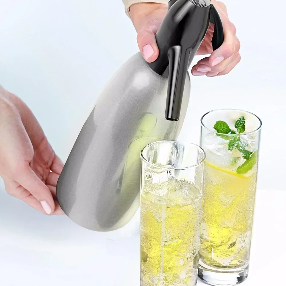 Soda Water Siphon 1L Aluminum CO2 Sparkle Soda Maker Bar Tools