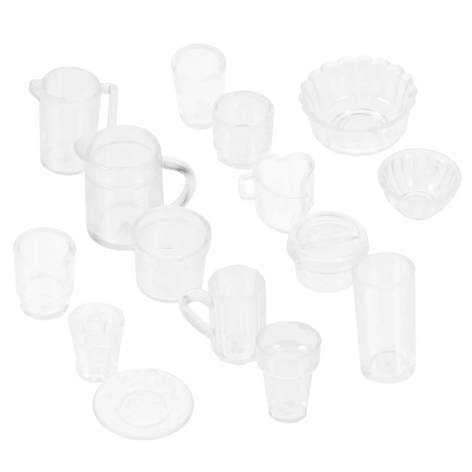 

15pcs Mini Kitchen Tableware Accessory House Cups Dishes Set Layout Scene Adorns 1:12