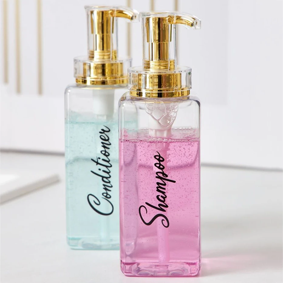 Shampoo and Conditioner Body Wash Dispenser 500ml/16.9oz laundry detergent dispenser For Bathroom Shower Countertop Soap Dispenser Bottle Square Shampoo Bottle