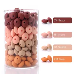 Set of 50 Silicone Spacer Beads for DIY Newborn Nursing Accessories and Teething Toys - BPA Free (Style 8)