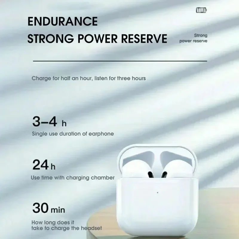 Pro4 TWS Bluetooth Earphone 9D Stereo Wireless Headphone In-Ear HiFi Earbud HandsFree Headset With Microphone For Xiaomi iPhone wireless earphones in ear headphones wireless earbuds bluetooth earphones in ear earphones wireless bluetooth earphones bluetooth headphones wireless bluetooth headphones wireless headset
