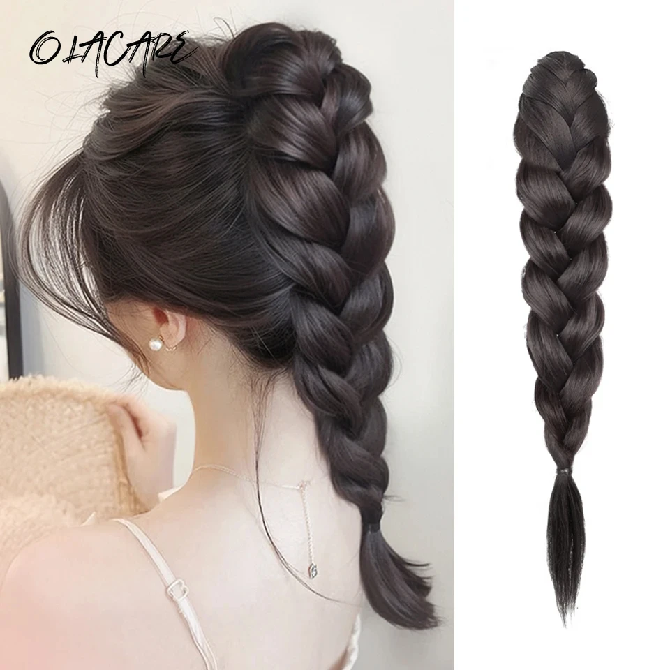 Synthetic Heat Resistant Ponytail Hair Extensions Clip On Braid