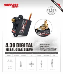 Micro Digital Mini Servo with Metal and Plastic Gears (S0004M 4.3g)