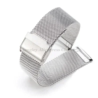 Sleek Milanese Stainless Steel Watch Band with Tool Pin