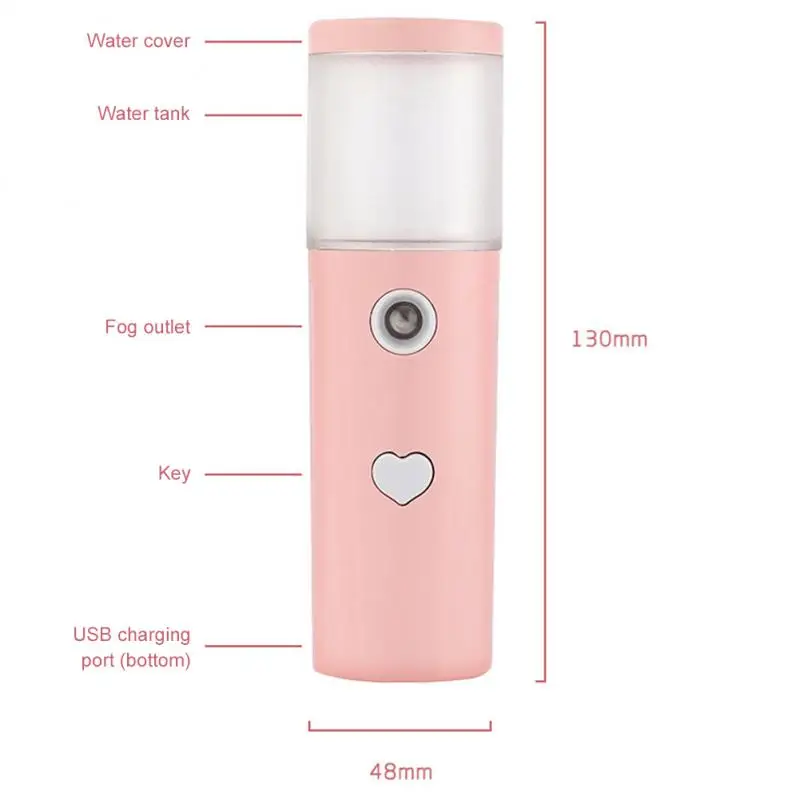 1~5PCS 30ML Nano Mist Sprayer Facial Cooling Face Sprayer USB Chargeable Portable Humidifier Women Beauty Moisturizing Skin Care