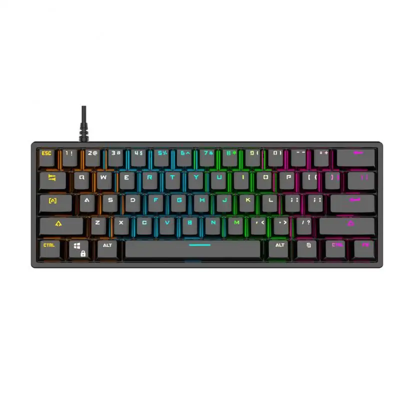G101 Portable 61 Keys Gaming Mechanical Keyboard USB Wired RGB Backlit