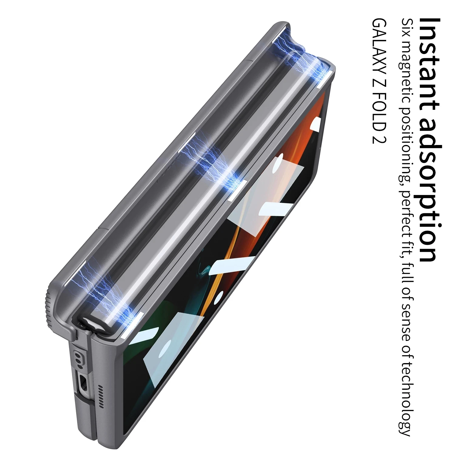 Magnetic Hinge Slide Lens Case For Samsung Galaxy Z Fold 2 Front Glass Film Ring Holder Hard Cover For Galaxy Z Fold2 Case