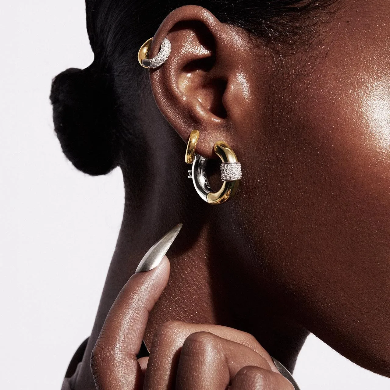 Stainless Steel Mix Color PVD Round Tube O-Shaped Hoop Earrings for Women Vintage Zircon Huggie Ear Ring Waterproof Jewelry Gift