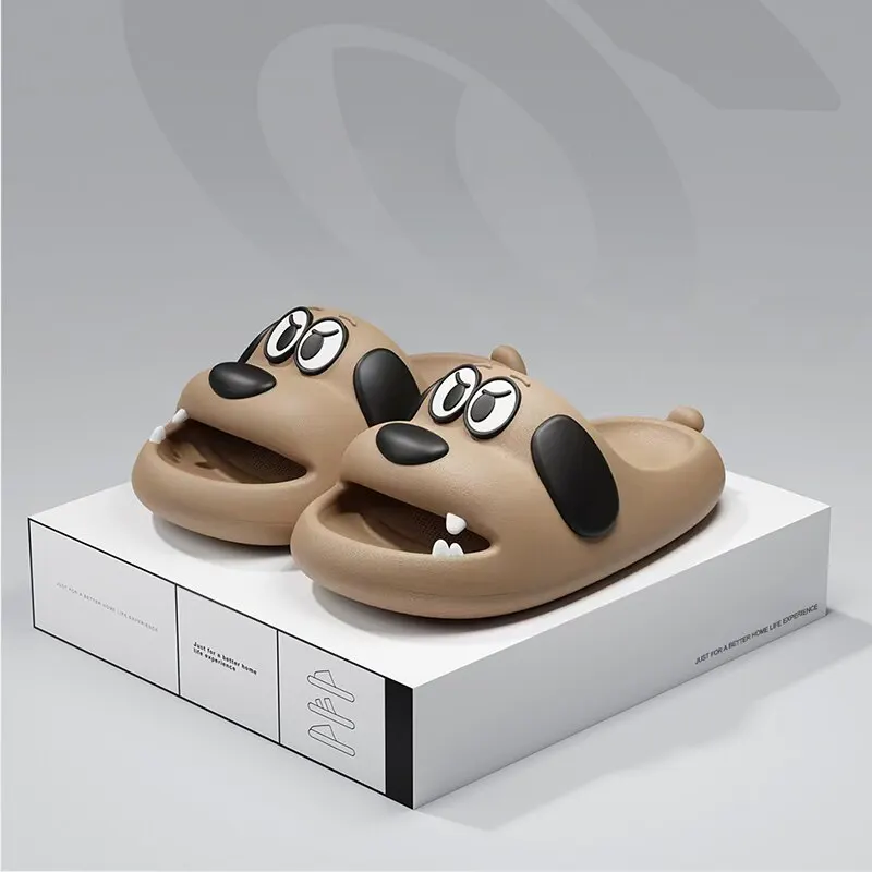 Feslishoet Catroon Dog Thick Slippers Soled Non Slip Slides Bathroom Summer Comfy Shoes Indoor and Outdoor 5