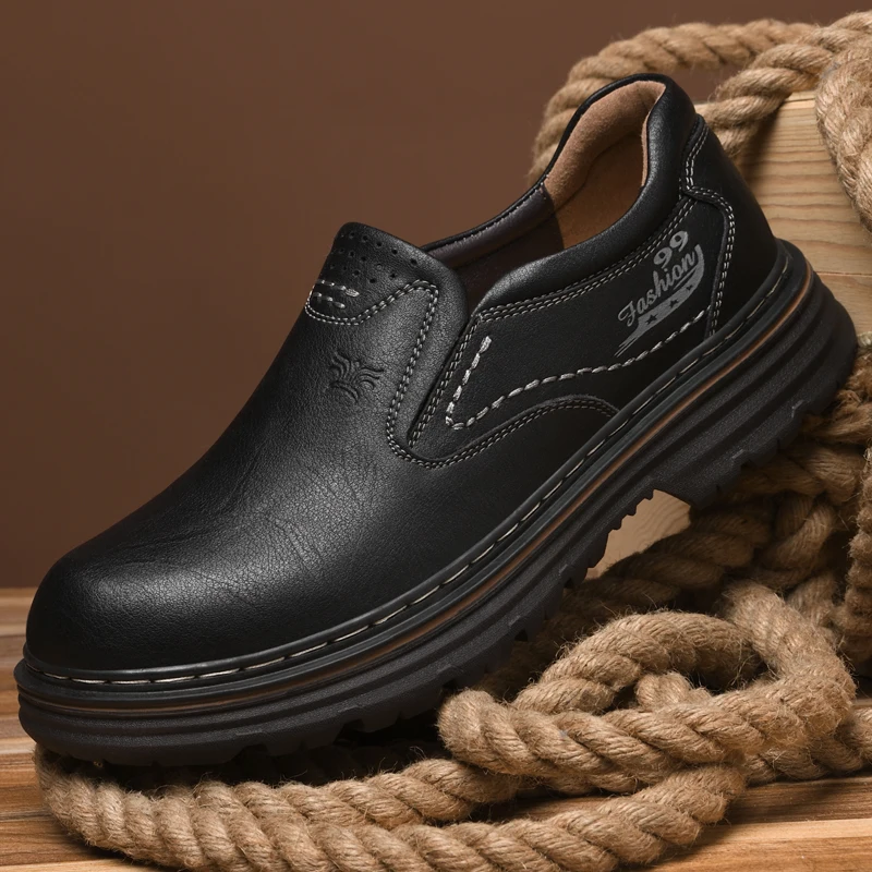 2024 Four Seasons ​Men's Oxford Shoes Autumn Winter Handmade Soles with Plush Cotton Shoes Men's Business Leisure Shoes 2