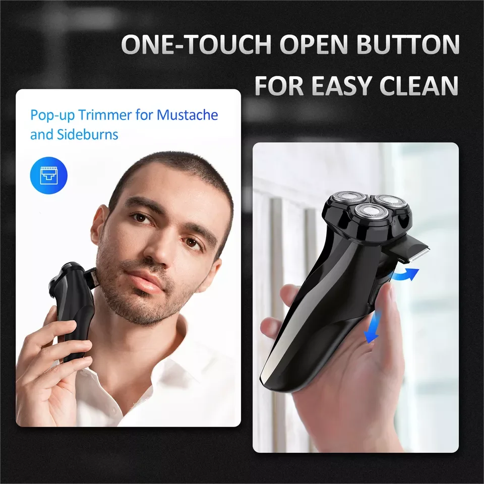 SEJOY 3D Electric Shaver Wet &Dry Rotary Shavers Pop-up Trimmer Waterproof Gifts 5