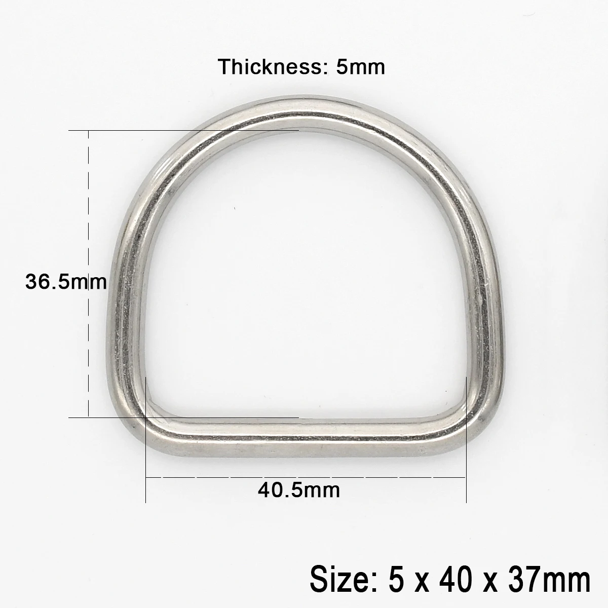 Stainless Steel Dee D Ring Buckle for Bags, Straps, and Leather Crafts