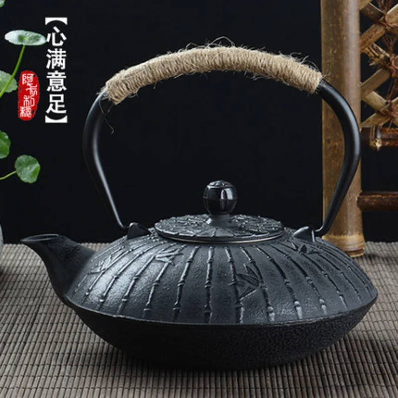 

900ml Boiled Tea iron Kettle Cast iron Teapot Pig iron Tea Pot Kung Fu Tea health Iron Pot Oxidized Uncoated Free Shipping