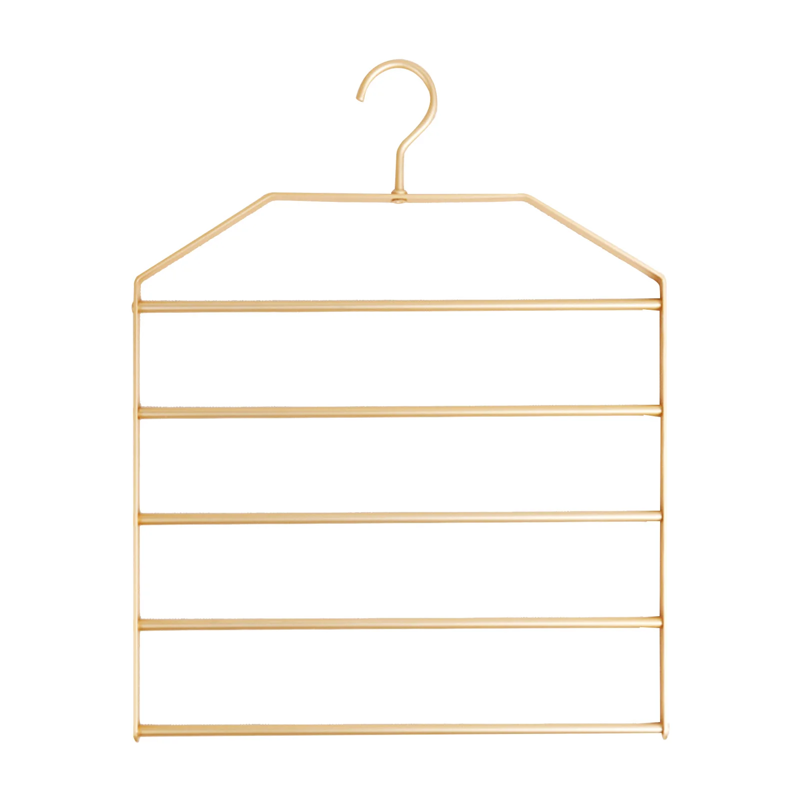 

Aluminum Alloy Space Saving Pants Hangers Non Slip Multi Functional Pants Rack 5 Layers for Household Storage