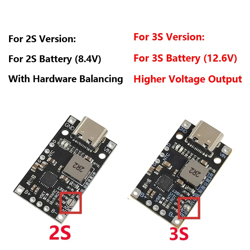Lot de 1 à 10 cartes de charge LiPo 2S/3S pour drone