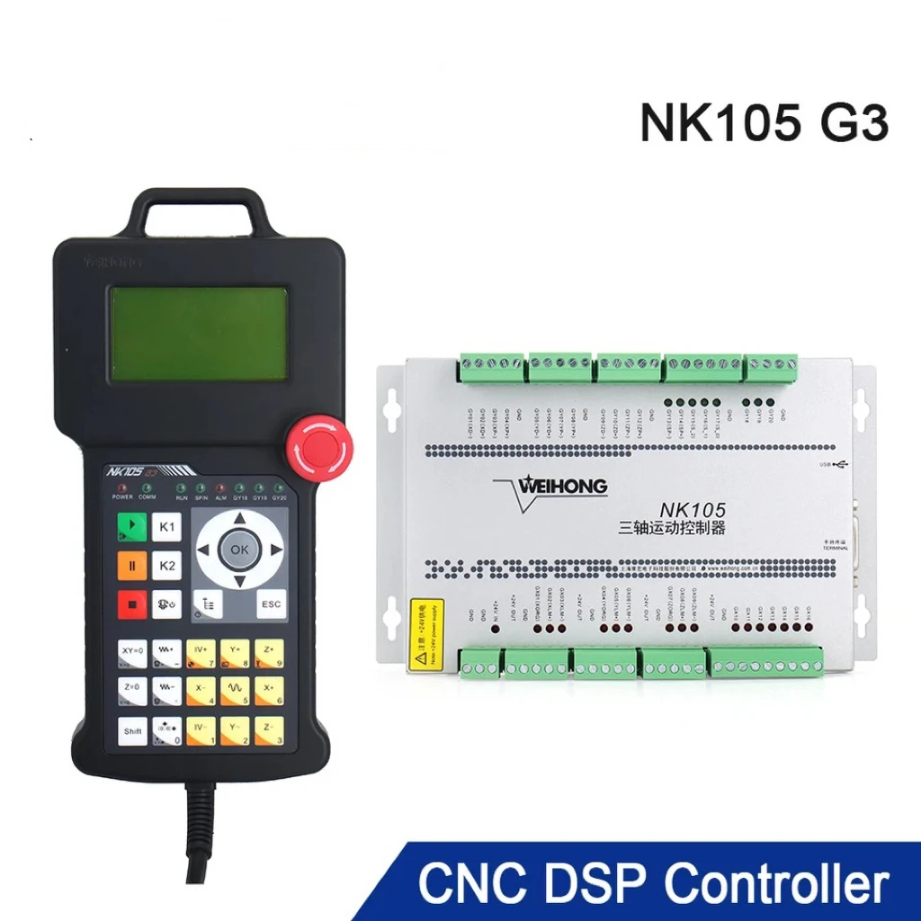 WeiHong-Système de contrôle de mouvement CNC DSP NcStudio NKSpringG3, carte de mouvement 3 axes 4 axes NK105 G3, poignée à distance pour routeur CNC