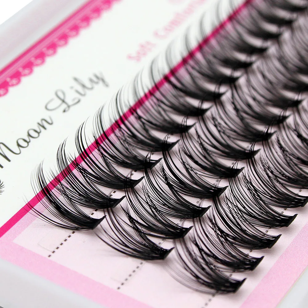 Neu eingetroffen: Moonlily 60 Stück Seiden-Mink-Wimpern, 3D-Volumen-Wimpernverlängerungen, künstliche schwarze Wimpern, Cluster-Wimpernbündel – Detail 15