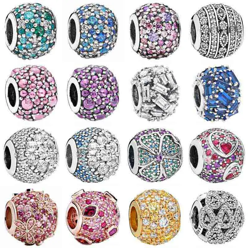 

Original Mosaic Ball Blue & Clear Chiselled Elegance Droplet Bead Fit Pan 925 Sterling Silver Bracelet & Necklace Jewelry