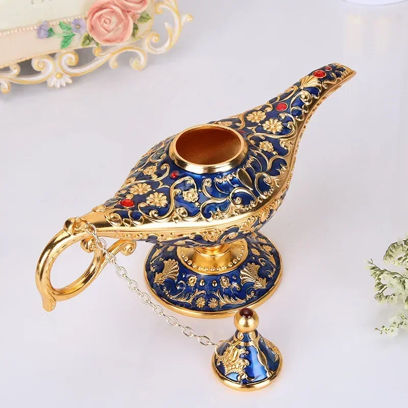 Mythical Aladdin Genie Lamp Magic Teapot Retro Home Decoration Traditional Hollow Out Fairy Tale Wishing Pot Aladdin Lamp Decor