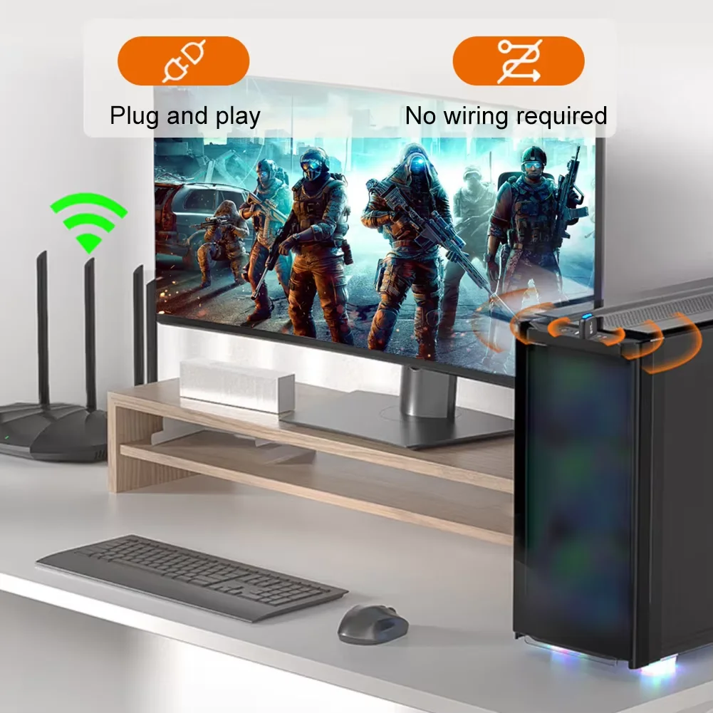 PC 및 노트북용 미니 무선 리시버, WIFI6 USB 어댑터 동글, AX286 USB 2.0 네트워크 카드, 2.4GHz, Win7/10/11 드라이버 무료 ,WIFI6 USB Adapter Dongle A