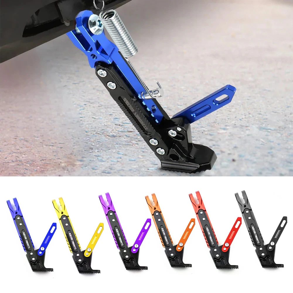 

Adjustable CNC Metal Motorcycle Foot Bracket Kick Side Stand Support Durable Corrosion Resistant Parking Scooter Kickstand