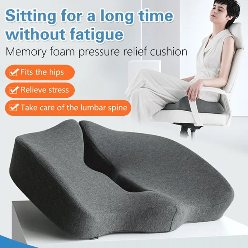 Seat Cushion, Office Chair Cushions Butt Pillow for Long Sitting, Memory  Foam Chair Pad for Back, Coccyx, Tailbone Pain Relief - AliExpress