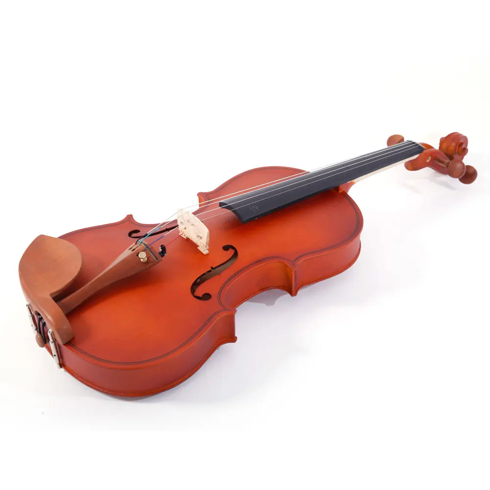 GV101 4/4 Acoustic Matt Violin Case Bow Rosin Strings Shoulder Rest Tuner Natural