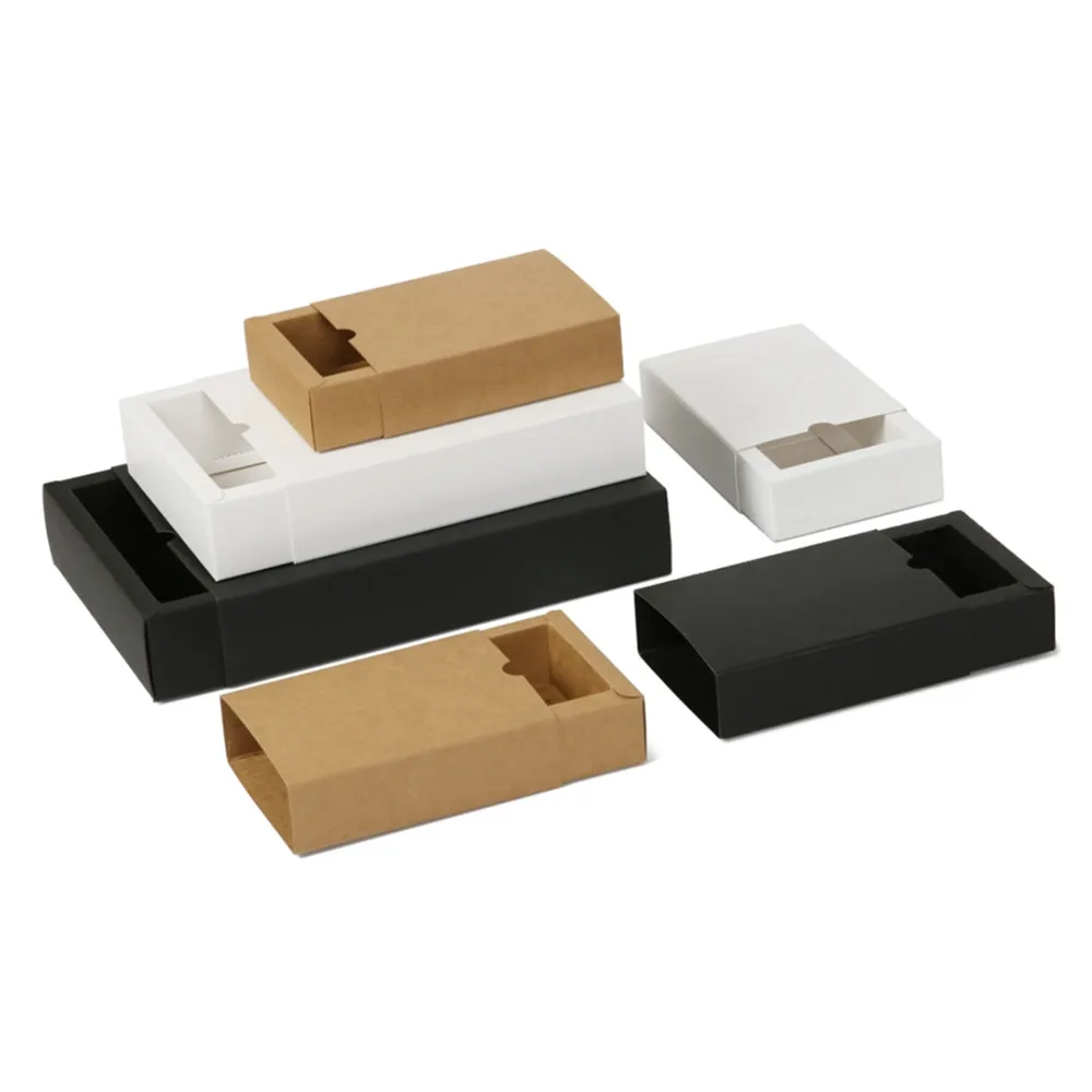 Drawer Type Paper Packing & Shipping Boxes Rectangle Brown White & Black  Color Gift Box - AliExpress
