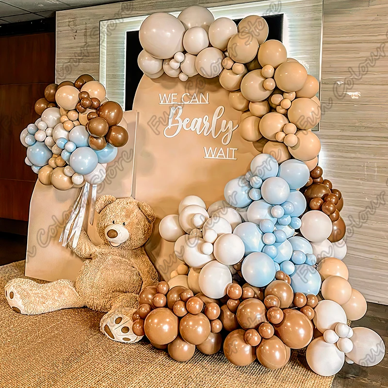 

Coffee Maca Blue Retro Latex Balloons Memorial Party Arch Background Baby Shower Celebration Decor Birthday Balloons Garland Kit