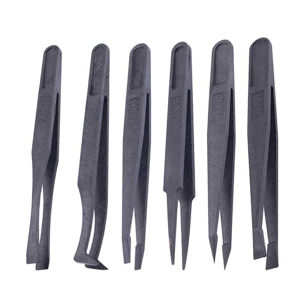 

1pc Precision Tweezers Straight Bend Anti-Static Carbon Fiber Tweezers Maintenance Industrial Repair Tool Element Tweezers