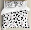 Cow Print Duvet Cover Twin Size, 3 Pieces Cow Bedding Set with 2 Pillowcases, Black and White Comforter Cover Bedroom Decor 3