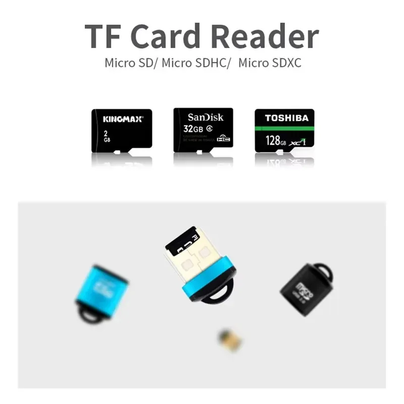 1/2/3개 미니 고속 USB 2.0 카드 리더 SD 메모리 카드 어댑터 PC 컴퓨터 노트북 자동차용 마이크로 SD 카드 리더
