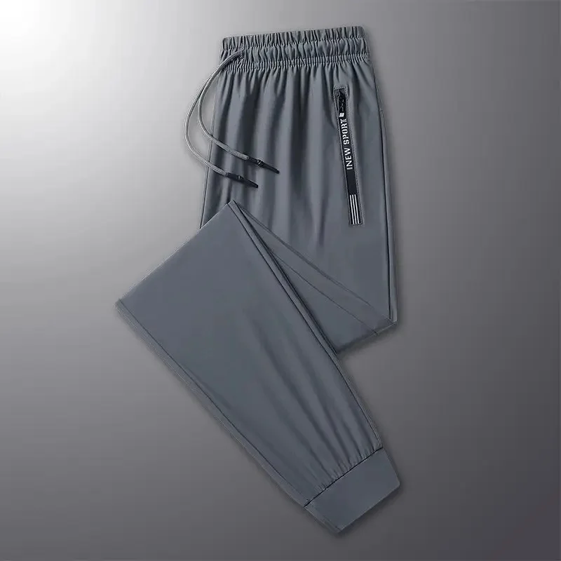 الصيف رقيقة الحرير الجليد السراويل الرجال Sweatpan...