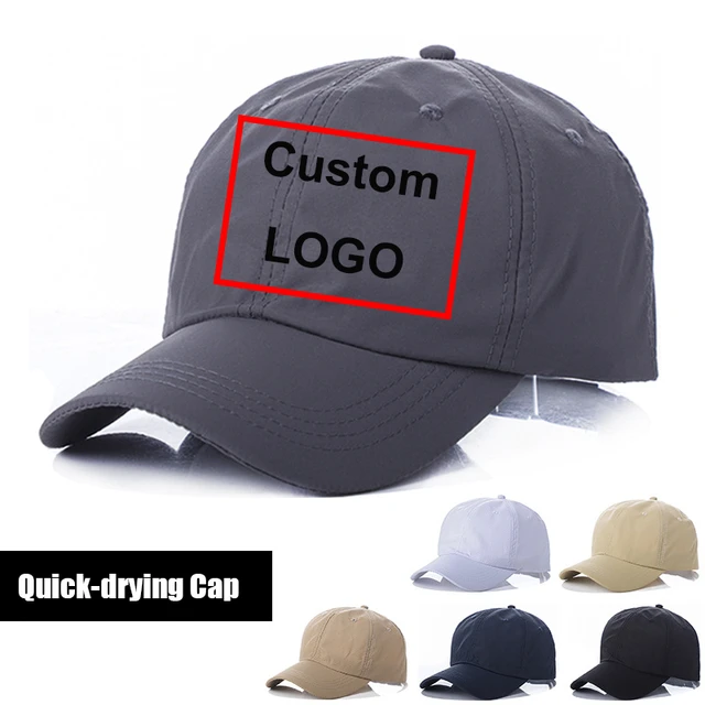 Custom LOGO!Quick Drying Baseball Caps Men Summer Outdoor Waterproof  Running Fishing Visor Hats For Women