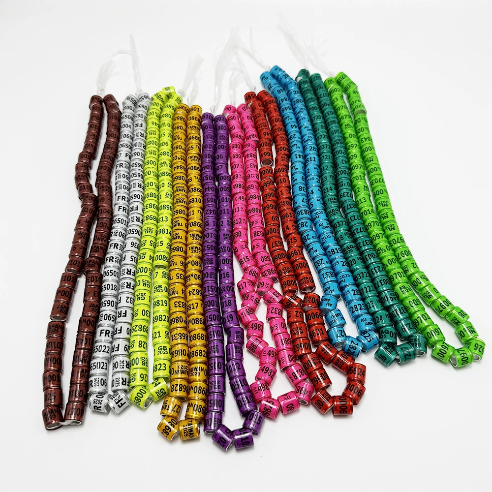 2025 Pigeon Foot Ring 8mm with Numbers Aluminum Plastic Bird Foot Ring Multicolor Bird Supplies Training Tool 50 Pcs - Image 3