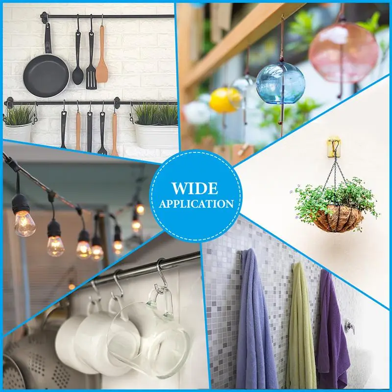 100pcs Iron Screw Hooks Heavy Duty Ceiling Hooks Multipurpose Screw Hook For Hanging Storage Iron wall hooks hanging hooks