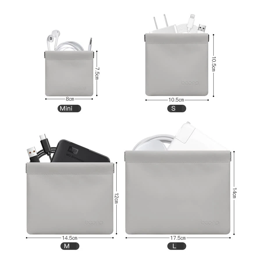 PU HDD Storage Bags Electronic Accessories Travel Organizer Pouch For Earphone Adapter