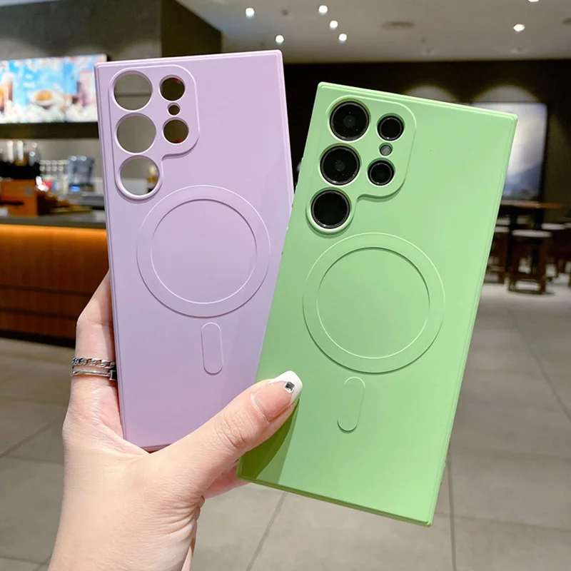 Original Liquid Silicone Magnetic Phone Case For Samsung Galaxy S23 Ultra Plus S22 S21 Ultra Plus S21 FE Bumper Soft Cover- S24f3a8a35474417987f512fa9f3f3e3fD
