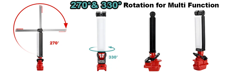 Cordless LED Work Light for Milwaukee M18 18V Battery 30W 2400LM Flood Light Out