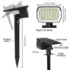 46 LED Solar Landscape Lights Outdoor IP65 Waterproof Solar Light with 3 Modes Solar Garden Spotlight for Yard Lawn Walkway 6