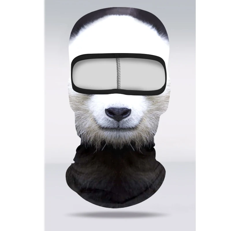 3D 동물 프린트 통기성 발라클라바 오토바이 헤드기어 남녀공용 야외 방풍 자외선 차단 페이스 마스크 사이클링 캡